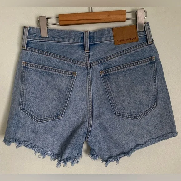 Denim Forum Aritzia The Claudia Baggy Short Size 26 Frayed Jean Shorts - Picture 2 of 7